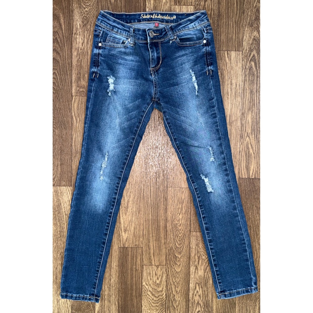 State of Independence‎ Girl's Distressed Denim Jeans Skinny Blue Size 8